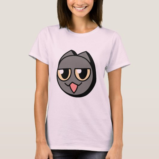 T-shirt Black Cartoon Cat (Devant)