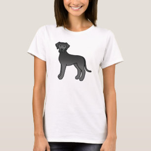 T-shirt Black Cartoon Great Dane Chien