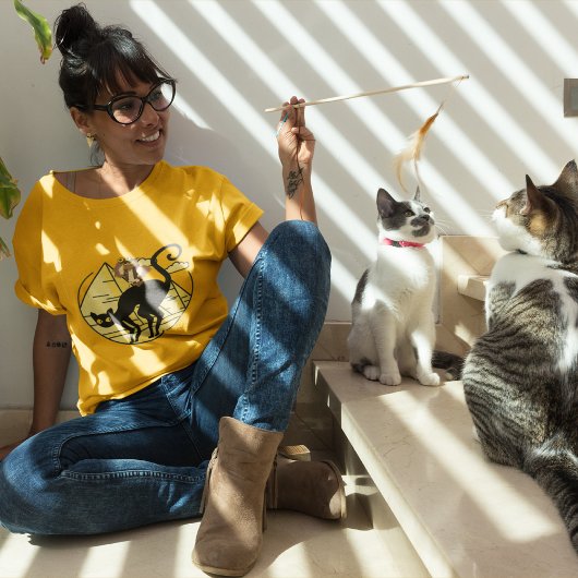 T-shirt Black Cat and Owl Adventure en Egypte Unisex Cutso