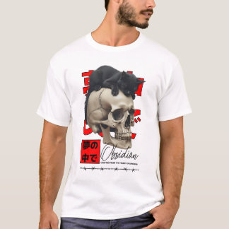 T-shirt Black Cat and Skull: Dream Within Art