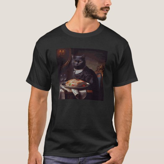 T-shirt Black Cat Attack Steak (Devant)