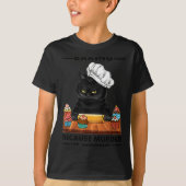 T-shirt Black Cat Baking Because Murder Is Wrong Cat Lover (Devant)