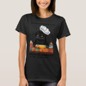 T-shirt Black Cat Baking Because Murder Is Wrong Cat Lover (Devant)