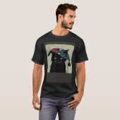 T-shirt Black Cat Baseball Raining (Devant entier)