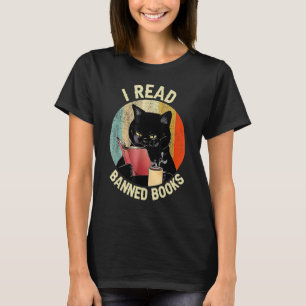 T-shirt Black Cat Boire Café J'ai lu Livres Interdits Book