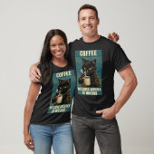 T-shirt Black Cat Coffee Because Murder Is Wrong funny gif (Unisexe)