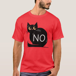 T-shirt Black cat dit non