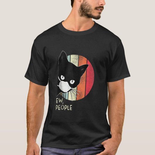 T-shirt Black Cat Ew Personnes Graphisme Couleur foncée (Devant)