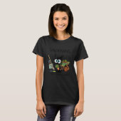 T-shirt black cat gardening because murder is wrrong (Devant entier)