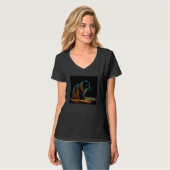 T-shirt Black Cat Glowing Spaghetti (Devant entier)