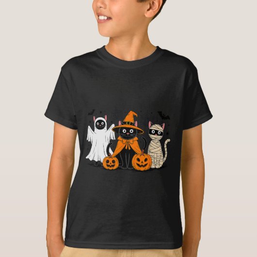 T-shirt Black Cat Halloween (Devant)