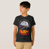 T-shirt Black Cat Halloween Funny Pumpkin Costume Gift  (Devant entier)