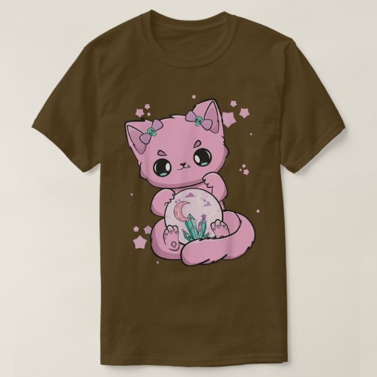 T-shirt Black Cat Kitten Cute Creepy Anime Neko Pastel Got (Design devant)