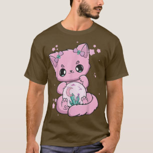 T-shirt Black Cat Kitten Cute Creepy Anime Neko Pastel Got
