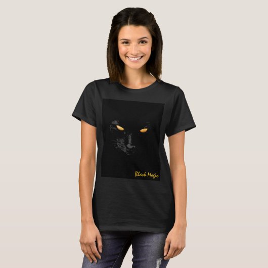 T-shirt Black Cat Magic élégant personnalisable (Devant entier)