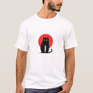 T-shirt Black Cat Meurtre série tueur Halloween Graphisme