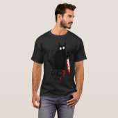 T-shirt Black Cat Murder Knife Nani Japanese Kitten Sarcas (Devant entier)