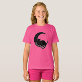T-shirt Black Cat on the Crescent Moon: Charm of Darkness (Devant entier)