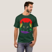 T-shirt Black Cat Paws LGBT Bright Rainbow (Devant entier)