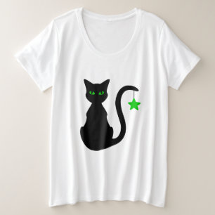 T-Shirt Black Cat Plus Size