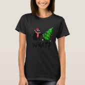 T-shirt Black Cat Pushing Christmas Tree Over Cat What (Devant)