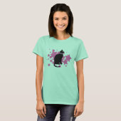 T-shirt Black cat rose (Devant entier)