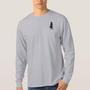 T-shirt Black Cat Silhouette hommes gris chemise à manches