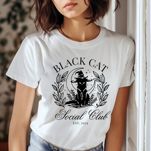 T-shirt Black Cat Social Club Halloween