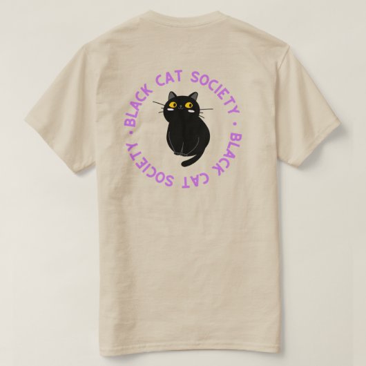 T-shirt Black Cat Society en violet