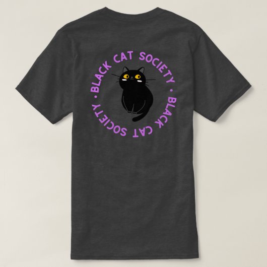 T-shirt Black Cat Society - Violet (Design dos)