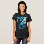T-shirt Black Cat Starry Night Van Gogh Cat 67 Six Seven M (Devant entier)