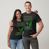 T-shirt Black Cat Ugly Christmas Sweater Tree Over Cat Wha (Unisexe)