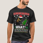 T-shirt Black Cat What Pushing Tree Over Ugly Christmas Sw (Devant)
