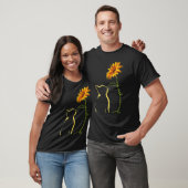 T-shirt Black Cat with Sunflower   Cat  '   (Unisexe)