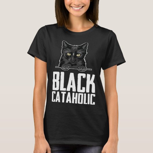 T-shirt Black chat maman noire (Devant)