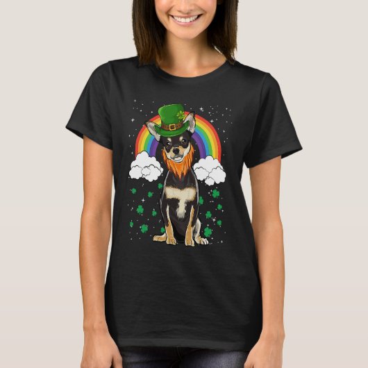 T-shirt Black Chihuahua St Patricks Day Leprechaun (Devant)