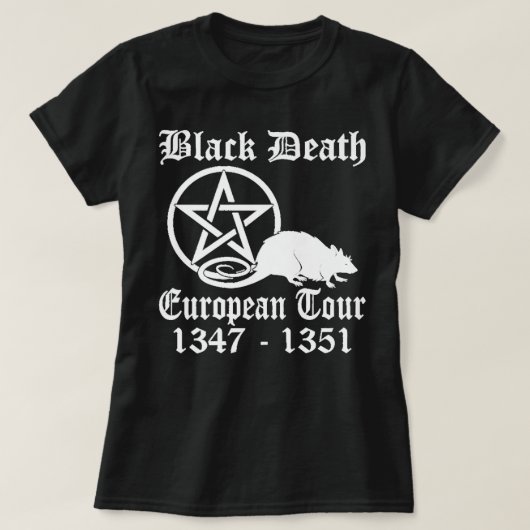 T-shirt Black Death European Tour Funny Band Histoire (Design devant)