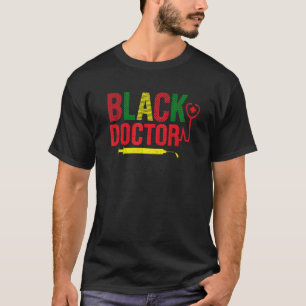 T-shirt Black Doctor African American Médicale Physician M