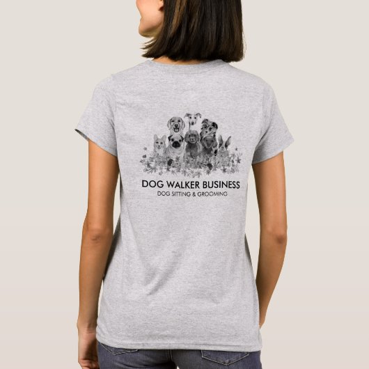 T-shirt Black Dogs Services marcheur préparateur (Dos)