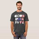 T-shirt Black Dove Cross US Drapeau Pro-Life Conservateur (Devant entier)