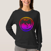T-shirt Black Dragon neon femmes noir à manches longues (Devant)