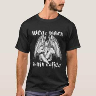T-shirt Black Drink Coffee Satan Devil Cul