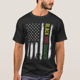 T-shirt Black Educated American Flag Vêtements Histoire no
