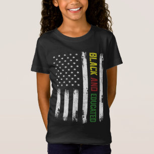 T-Shirt Black Educated American Flag Vêtements Histoire no