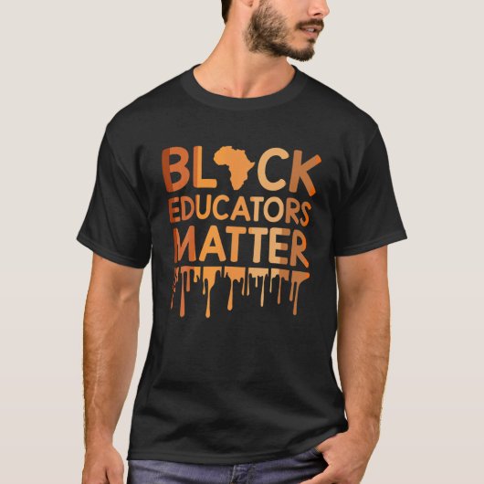 T-shirt Black Educators Matt Melanin African Pride Black (Devant)