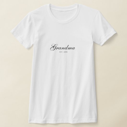 T-shirt Black Elegant Script Established Grandma (Poser)