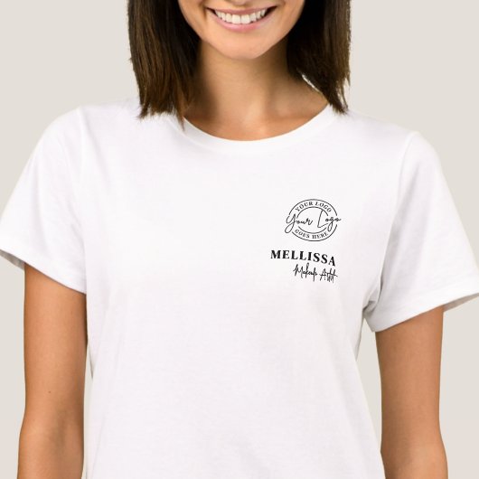 T-shirt Black Employee Name Business Logo