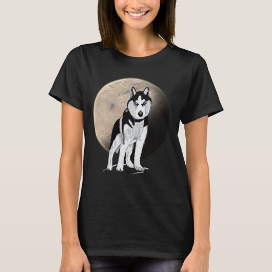 T-shirt Black et White Husky (Devant)