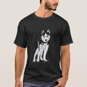 T-shirt Black et White Husky (Devant)