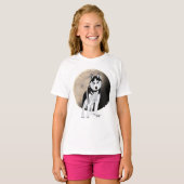 T-shirt Black et White Husky (Devant entier)